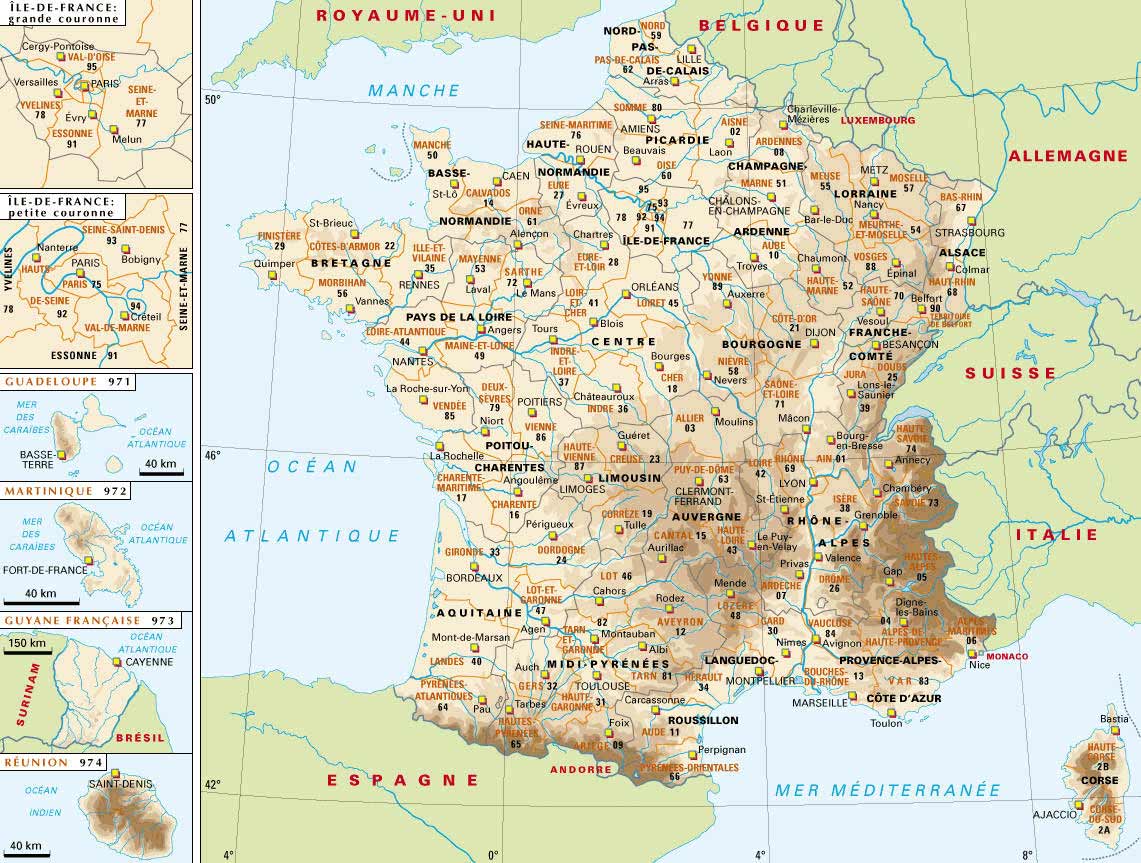 France Carte géographique Arts et Voyages