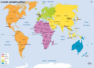 Carte du monde politique villes