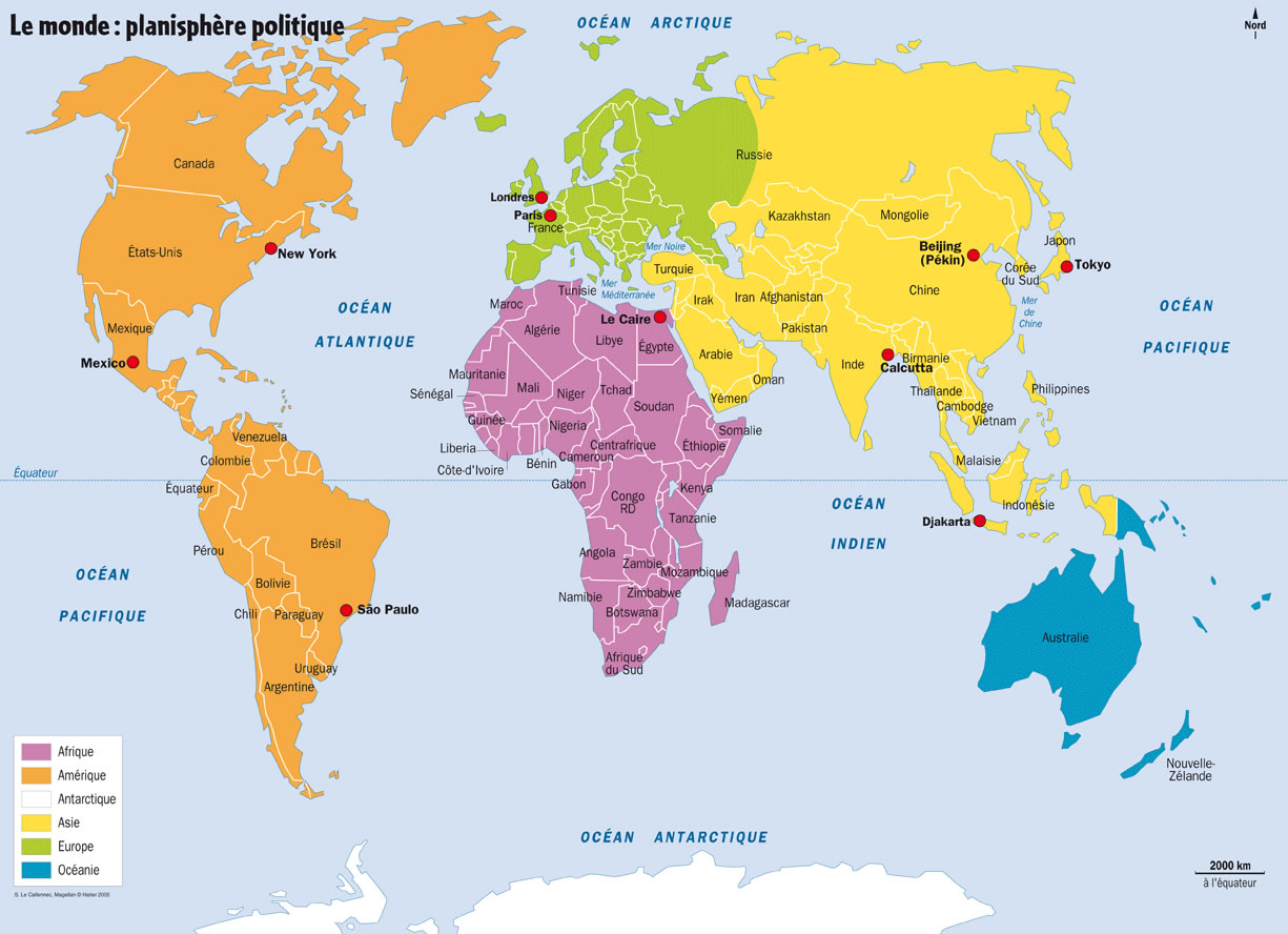 Carte du monde politique villes, la Carte du monde politique villes