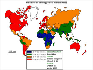 Carte du monde développement humain