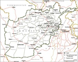 Carte Afghanistan vierge régions