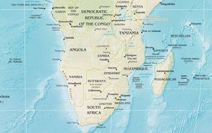 Carte frontières Afrique du Sud