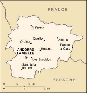 Carte grande villes Andorre
