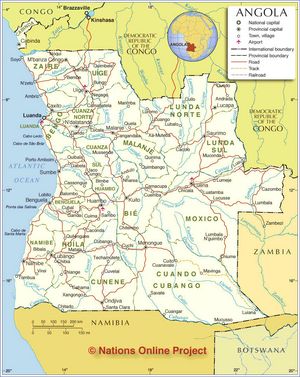 Grande carte Angola