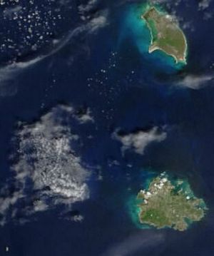 Carte satellite Antigua-et-Barbuda