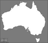 Carte noir et blanc Australie