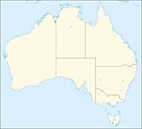 Carte Australie vierge couleur