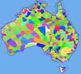 Carte Australie vierge régions, Carte vierge des régions de l'Australie