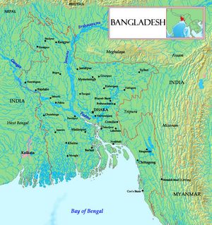 Carte relief Bangladesh