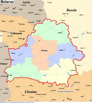 Carte régions Biélorussie
