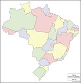 Carte Brésil vierge couleur