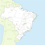Carte Brésil vierge régions