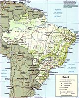 Carte relief Brésil