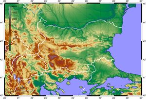Carte topographique Bulgarie