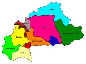 Carte régions Burkina Faso