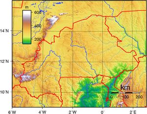Carte topographique Burkina Faso