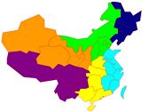 Carte Chine vierge couleur