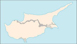 Carte Chypre vierge couleur