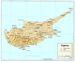 Carte relief Chypre