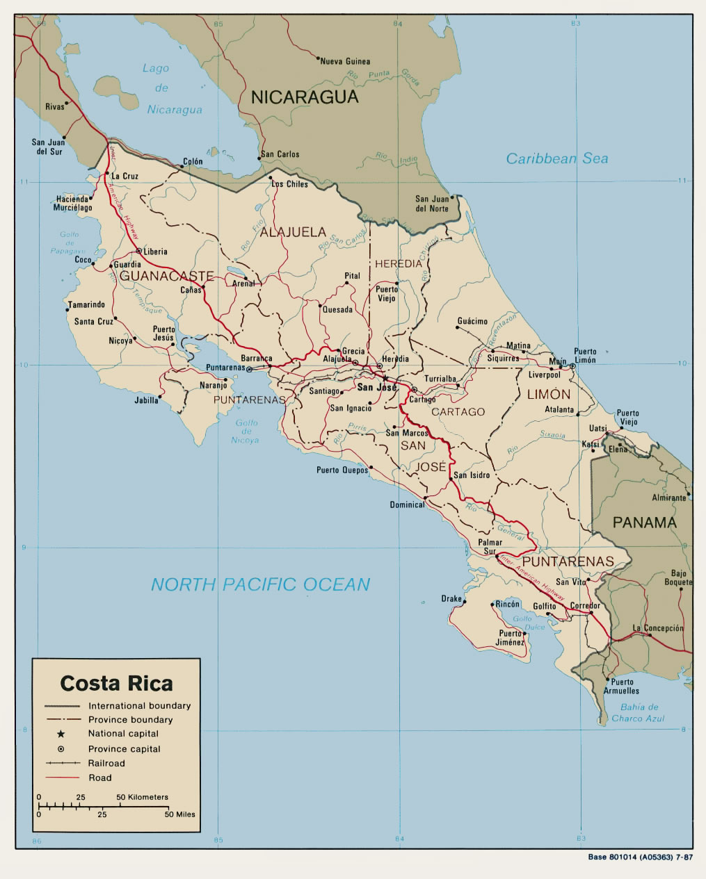 Infos Sur Costa Rica Carte Routiere Vacances Arts Guides Voyages