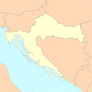 Carte Croatie vierge couleur