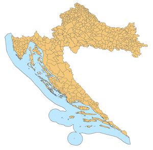 Carte départements Croatie