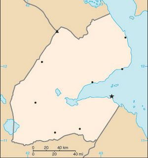 Carte Djibouti vierge noms villes