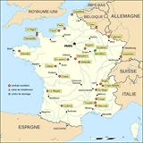 Carte centrales nucléaires de France