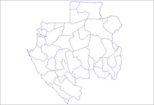 Carte Gabon vierge départements