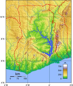 Carte topographique Ghana
