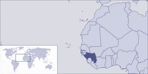 Localiser Guinée sur carte du monde