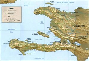 Carte relief Haïti