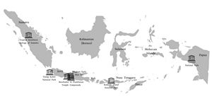Carte noir et blanc Indonésie