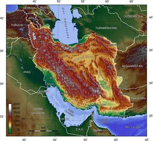 Carte relief Iran