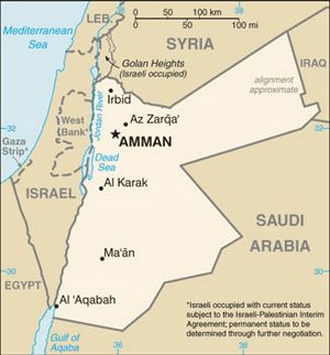 Carte grande villes Jordanie