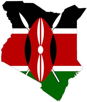 Carte drapeaux Kenya