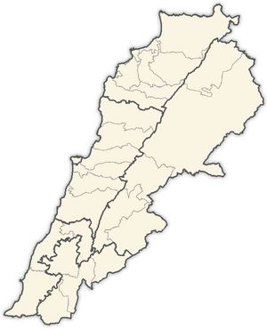 Carte Liban vierge régions