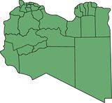 Carte vierge des régions de Lybie