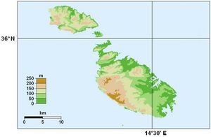 Carte topographique Malte