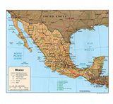 Carte relief Mexique