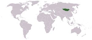 Situer Mongolie sur carte du monde