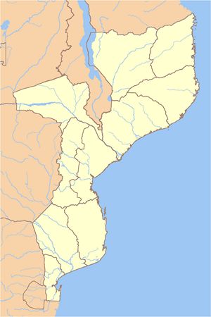 Carte Mozambique vierge couleur