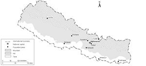 Carte géographique Népal