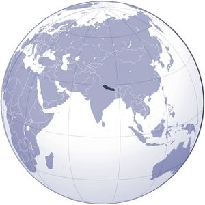 Localiser Népal sur carte du monde