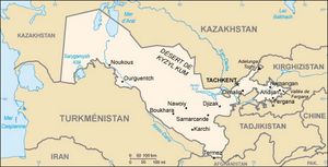 Carte des villes Ouzbékistan