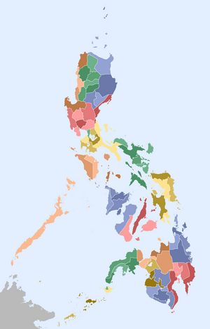 Carte Philippines vierge régions
