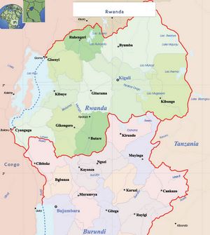 Carte des villes Rwanda
