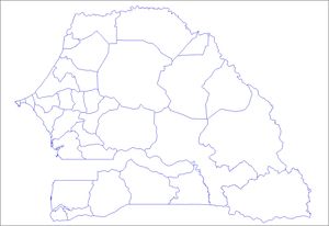 Carte Sénégal vierge départements