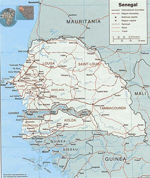Carte des villes Sénégal