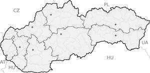 Carte Slovaquie vierge régions